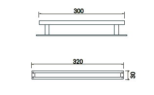 esquema medidas tirador rústico para puertas tipo granero